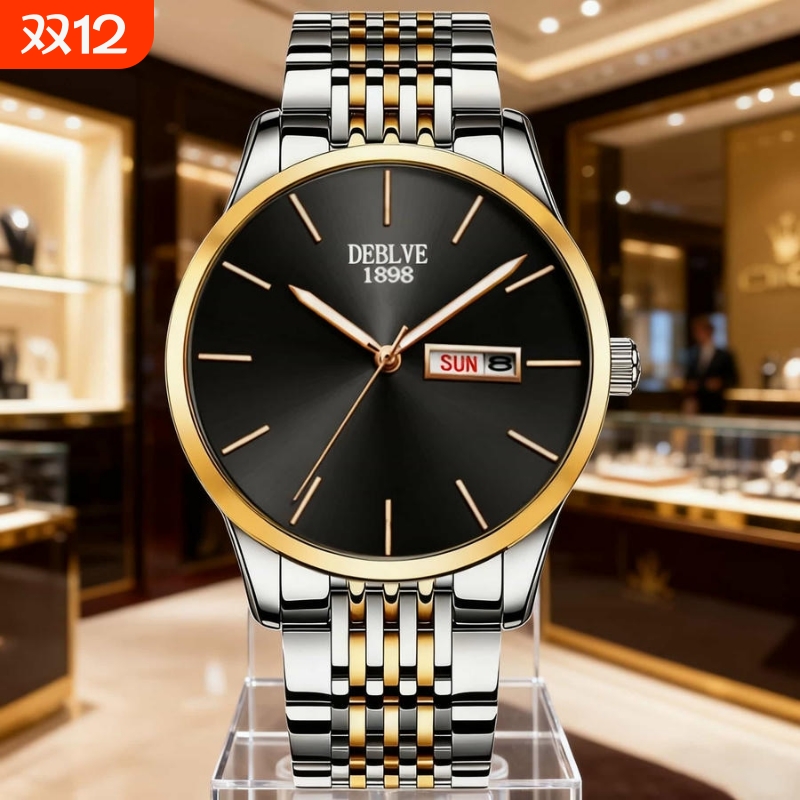 瑞士同款青少年初高中学生手表男款简约潮流全自动机械防水石英表