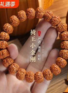 爆肉树王小金刚菩提手串本命年男士文玩双龙核桃盘玩佛珠手链串珠