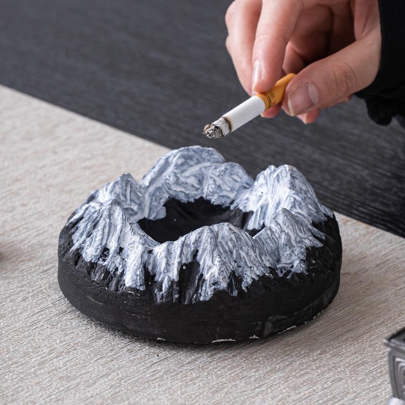 水泥烟灰缸家用办公室装饰摆件酒店创意个性高级感装饰烟盅居家用