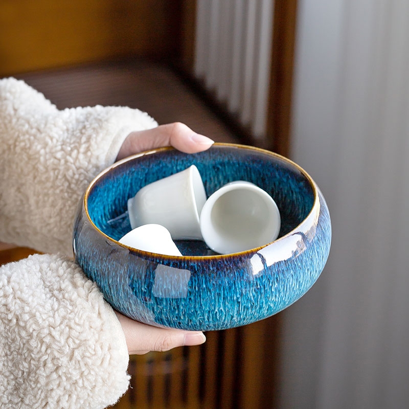 晨翔茶洗大号特大笔洗水盂陶瓷功夫茶具配件茶道用具泡茶工具茶台