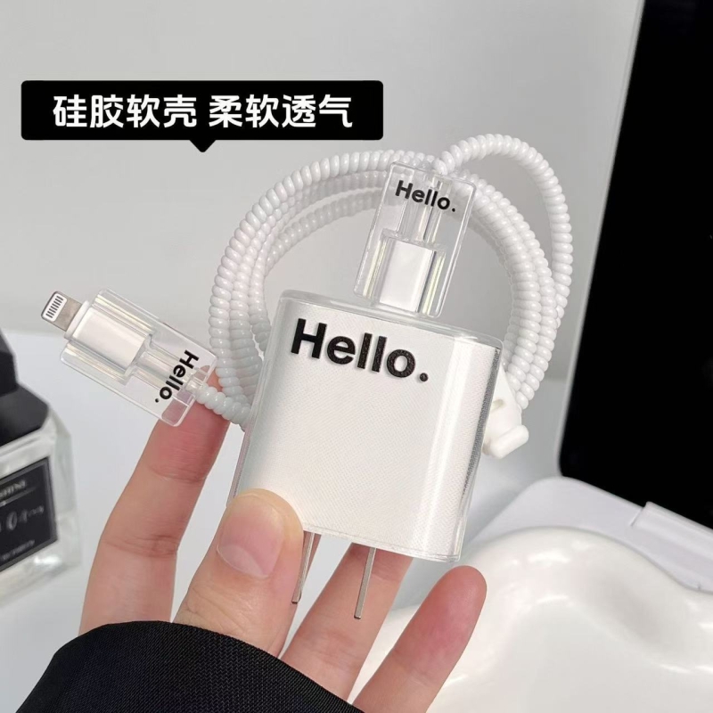 数据线充电器保护套适用iPhone15promax苹果快充18/20w保护软壳14/13/12手机缠绕绳Type-C防折断神器iPad透明