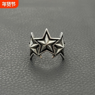 ODEK复古三连星星戒指?Cody Sanderson男女五芒星指环五角星时尚