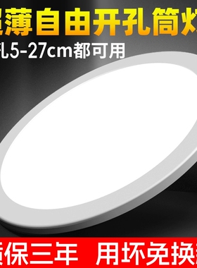 自由开孔面板灯超薄可调筒灯6w9w15w21w3寸4寸6寸圆形嵌入式孔灯