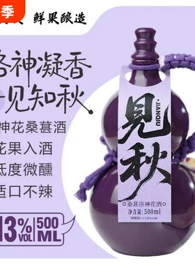 送蝴蝶杯古风葫芦瓶洛神花桑葚酒500ml东方微醺甜果酒杨梅