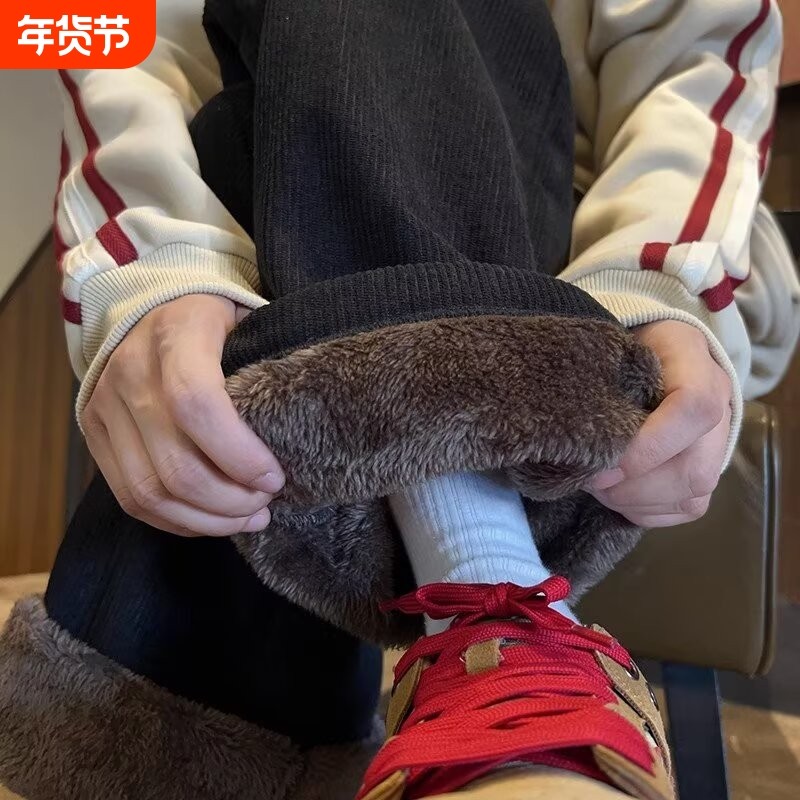 春秋冬季卫裤男士休闲长裤男宽松百搭运动裤男款加绒灯芯绒直筒裤,男装,休闲裤,淘宝优惠券,粉丝福利购,淘宝优惠卷