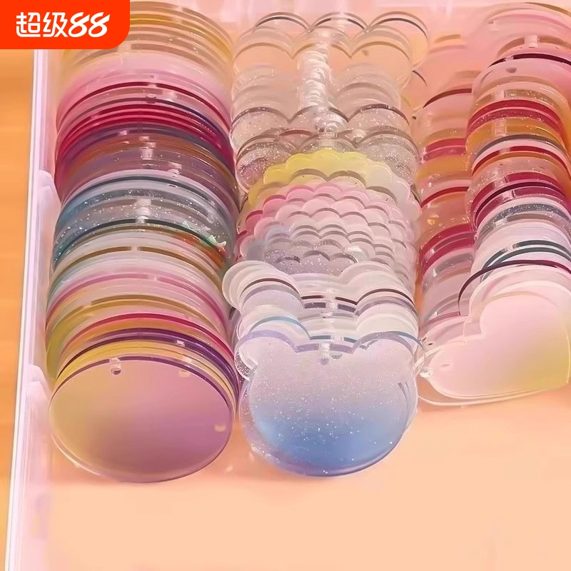 咕卡贴纸套装咕咔可爱小圆盘手帐估卡全套材料收纳盒姑卡孤卡儿童女孩玩具骨卡女生古卡盘沽盘装饰贴随心配