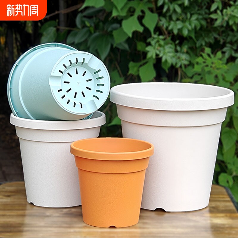 圆形仿陶土家用花盆加厚透气控根罗马桌面多肉绿植大号盆栽盆阳台