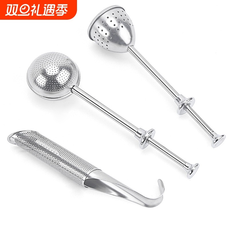 糖粉筛 现货圆球伸缩半全漏滤茶器304不锈钢烟斗形茶滤泡茶器茶球