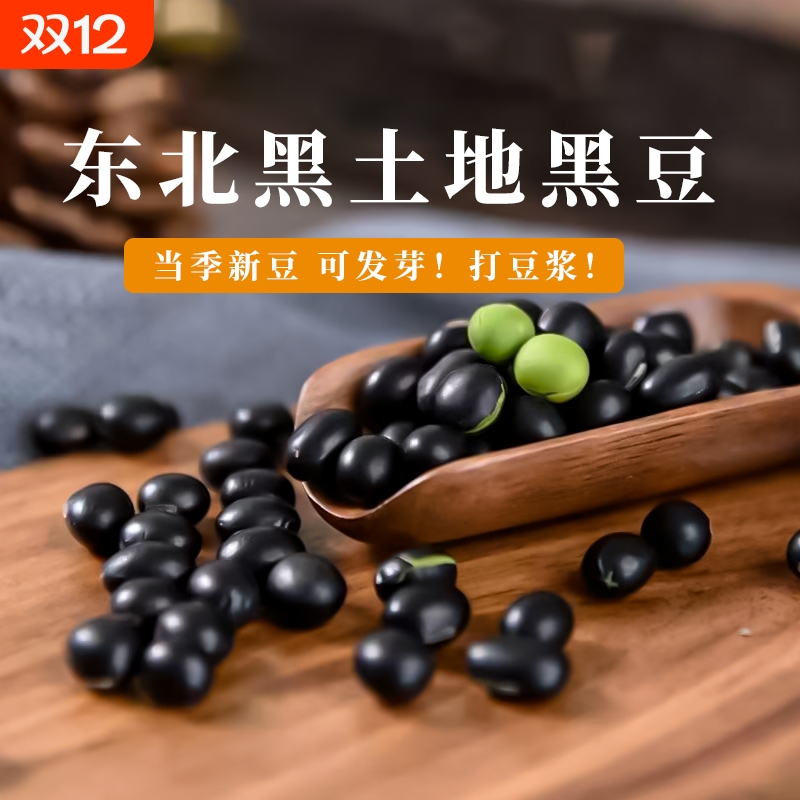 东北绿芯5斤黑豆打豆浆专用农家自种新货杂粮生黑大豆子装批发