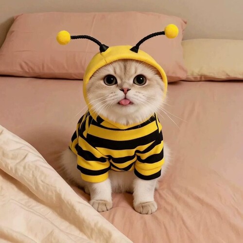 猫咪衣服卫衣春秋可爱蜜蜂防掉毛