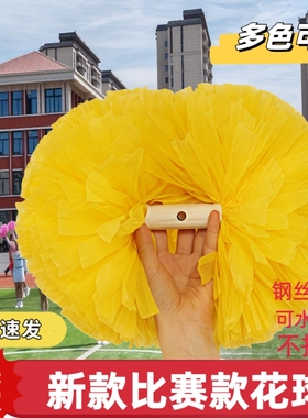 比赛款花球啦啦队手拿花拉拉队彩球舞蹈道具运动会手花啦啦操花球