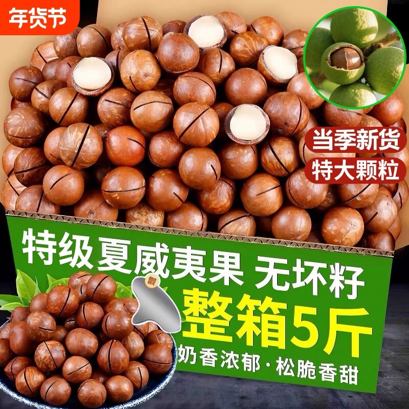 新货夏威夷果坚果进口特大颗粒年货零食干果整箱袋装健康好吃源头