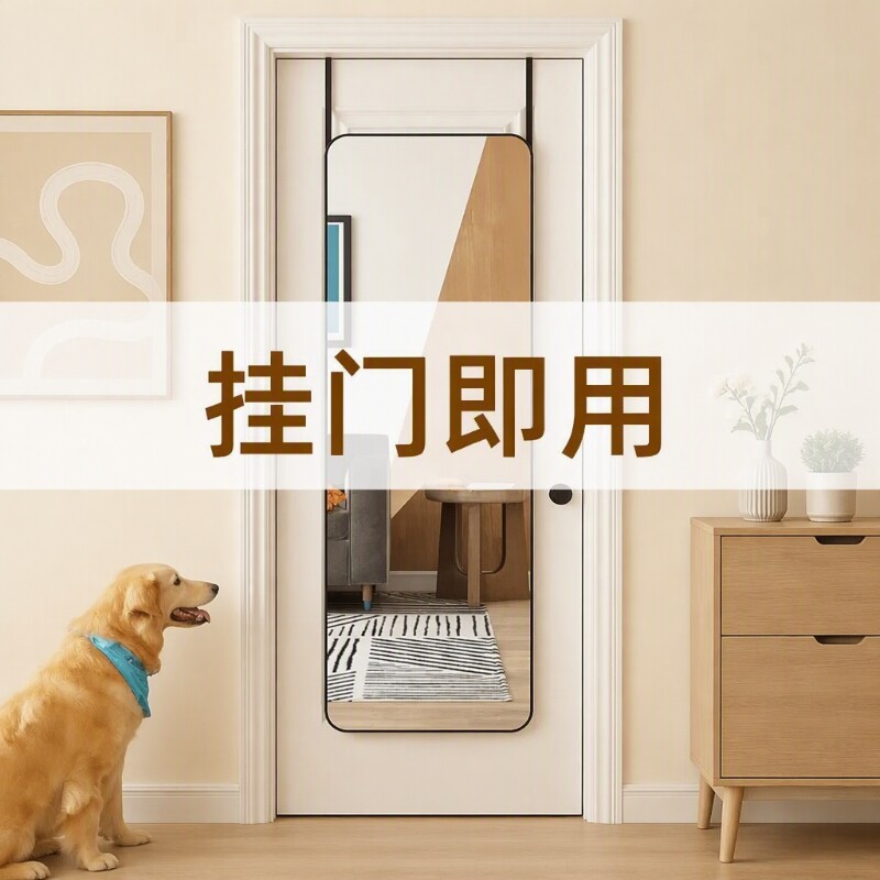 全身镜子挂门后试衣镜挂墙壁挂式宿舍出租屋少女穿衣高清镜玻璃图片