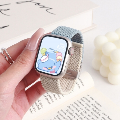 适用iwatchS11表带ultra3新款se3苹果手表s10手表带卡扣尼龙编织iwatchS9男生运动watch8女款高级s7创意腕带