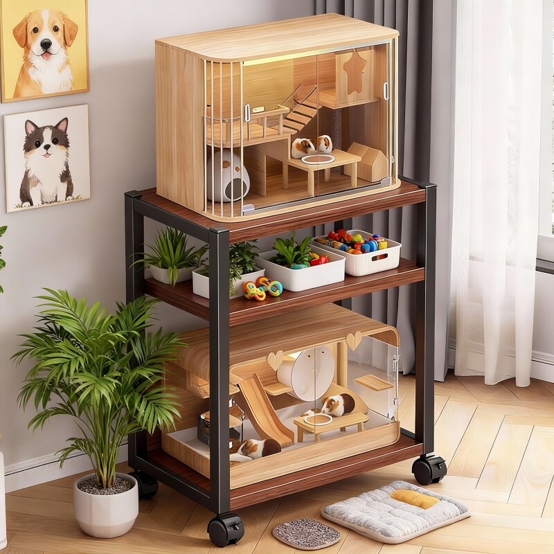 仓鼠笼置物架落地架可移动达洋鸟笼架笼宠物放置架多层收纳承重