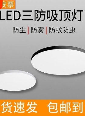 三防灯灯具LED超薄阳台过道家用客厅卫生间厨房蚊虫卧室吸顶灯