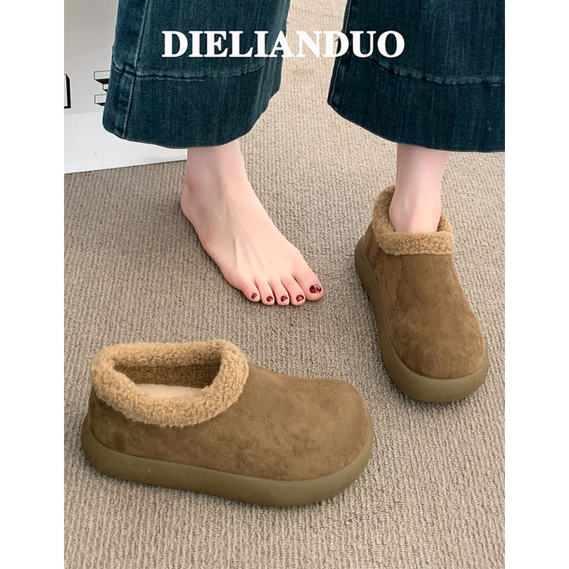小土豆勃肯鞋女款2025新款秋冬季全包皮毛一体加绒加厚保暖棉鞋子