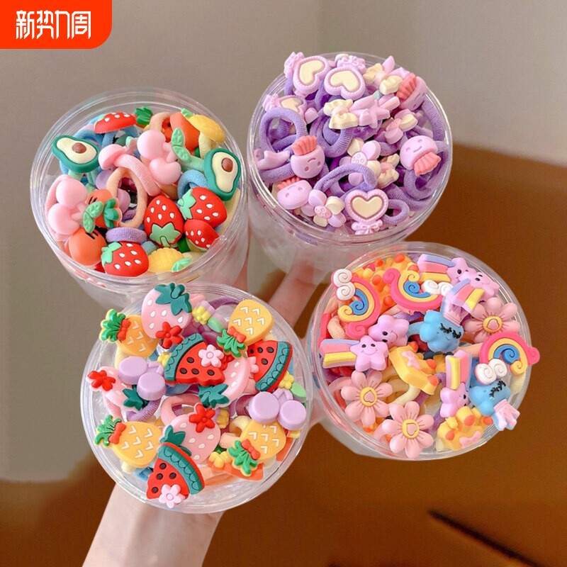 儿童不伤发糖果色卡通毛巾圈女童扎头发高弹力皮筋宝宝头绳小女孩