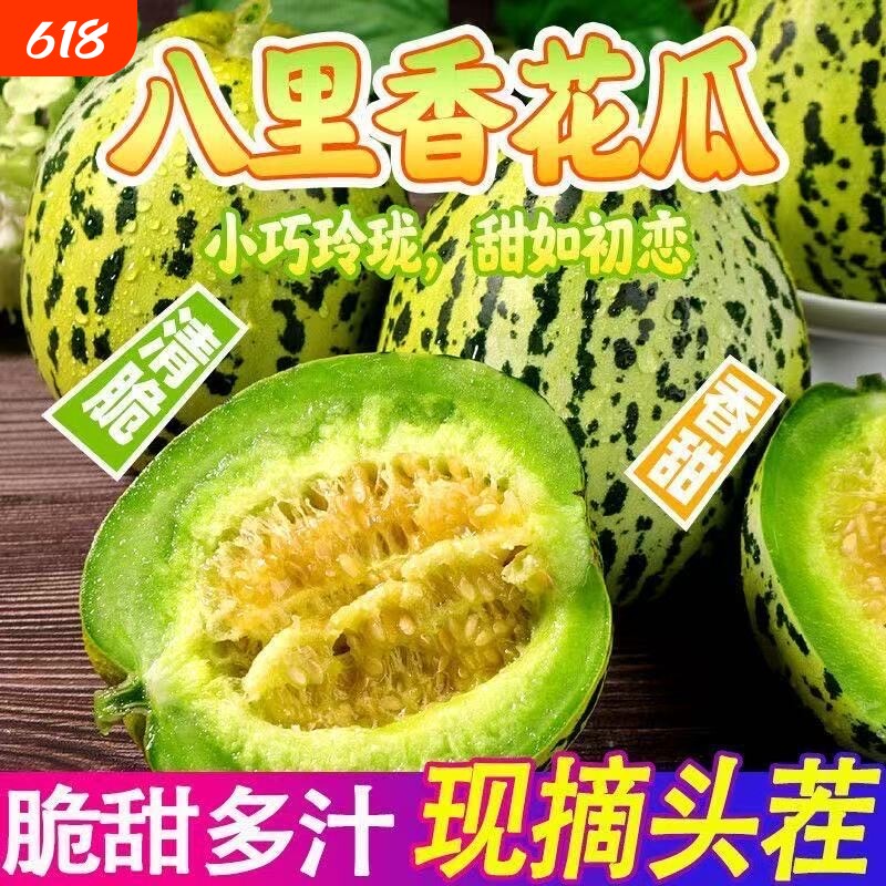 山东正宗花美人甜瓜现摘八里香脆甜爆汁香瓜孕妇可食新鲜应季大果