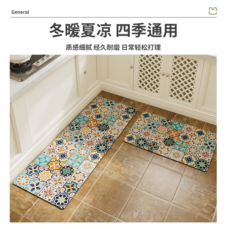 硅藻泥厨房地垫防滑防油可擦免洗专用脚垫吸水吸油免清洗地毯整铺