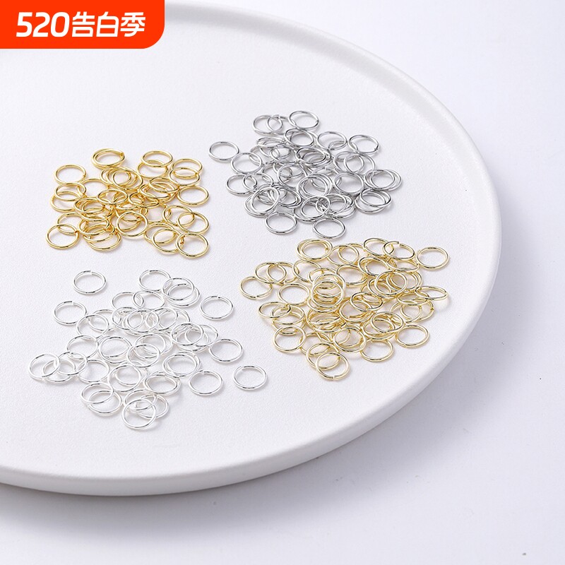 手工diy开口圈手链项链收尾金属连接环铁圈龙虾扣链条饰品配件