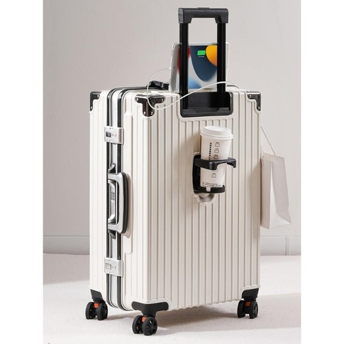 地平线8号旅行箱行李箱拉杆箱男女20寸24寸大容量耐用万红色登机