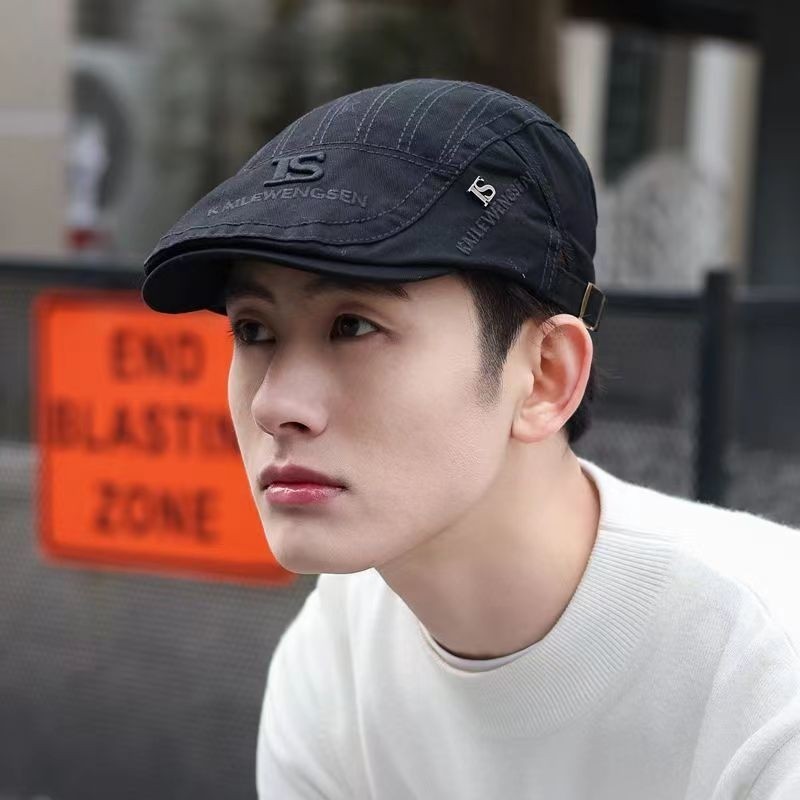 复古百前进帽子男女士英伦文艺报童帽贝雷帽户外休闲遮阳鸭舌帽