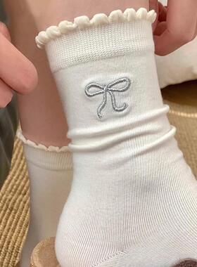 春夏季薄款花边堆堆中筒袜