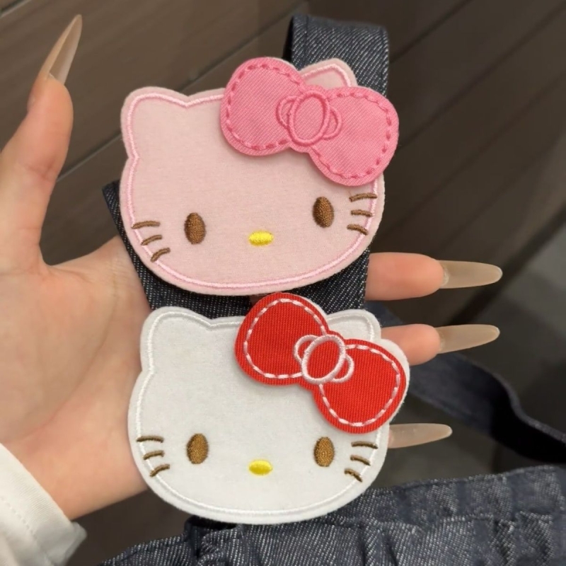 超可爱的猫咪脑袋!整理碎发魔术贴发卡化妆敷无痕刘海贴粘发贴