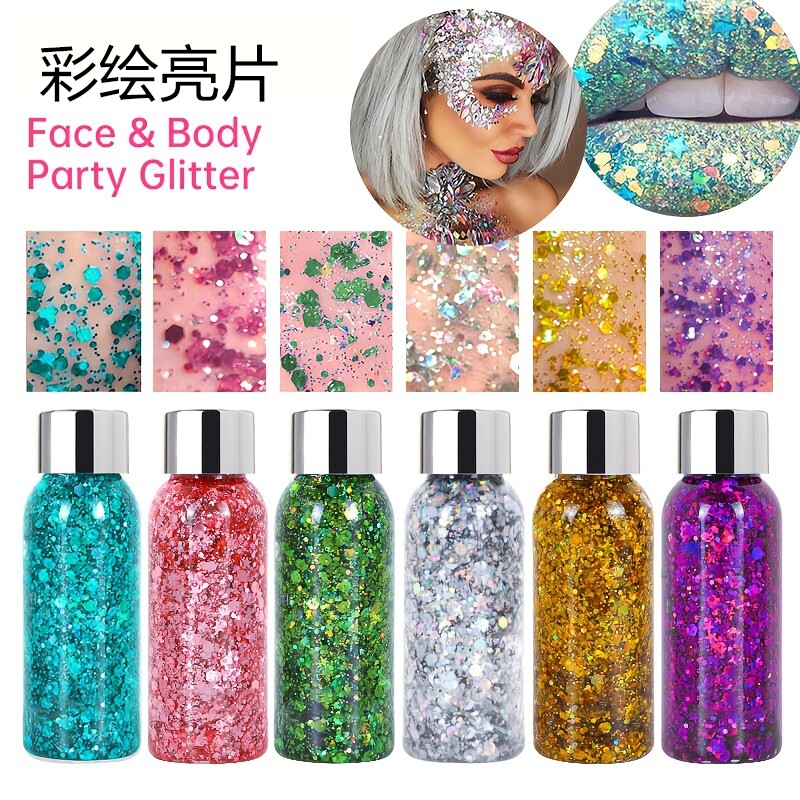 液体亮片啫喱舞台妆眼影儿童脸贴装饰品化妆彩妆亮粉闪粉无毒彩绘