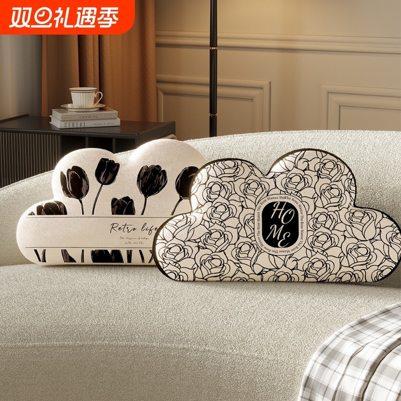 法式轻奢云朵抱枕客厅沙发靠背垫含芯异形家用卧室飘窗床头靠枕套