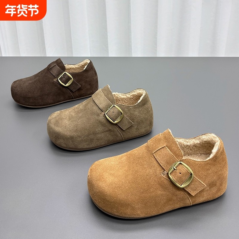 欧货羊毛加绒勃肯鞋女2025冬季新款圆头内增高厚底加厚保暖棉鞋潮,女鞋,勃肯鞋/软木鞋,淘宝优惠券,粉丝福利购,淘宝优惠卷