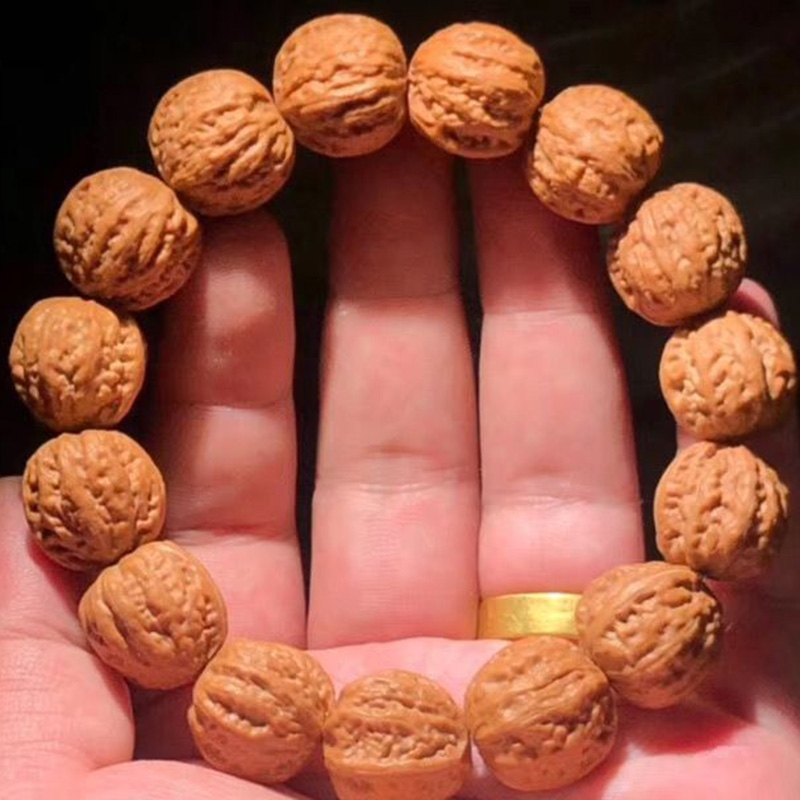 门头沟京八棱文玩小核桃手串正圆秋子佛珠中老年手持手把玩件