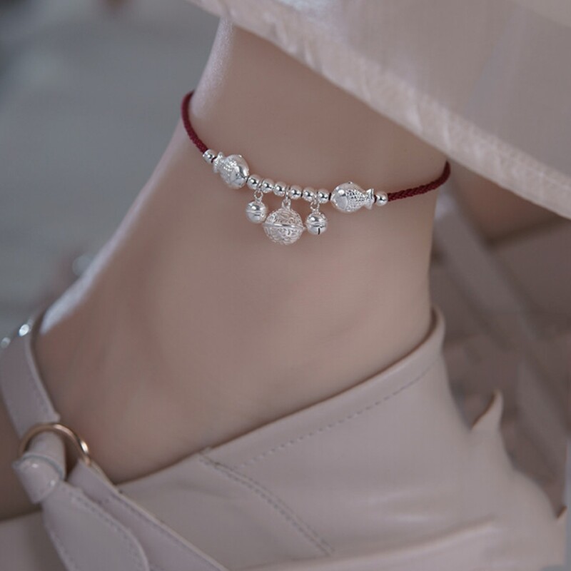 铃铛脚链有声音会响红绳宫铃脚环女2026新款潮一步一响足链镯女生