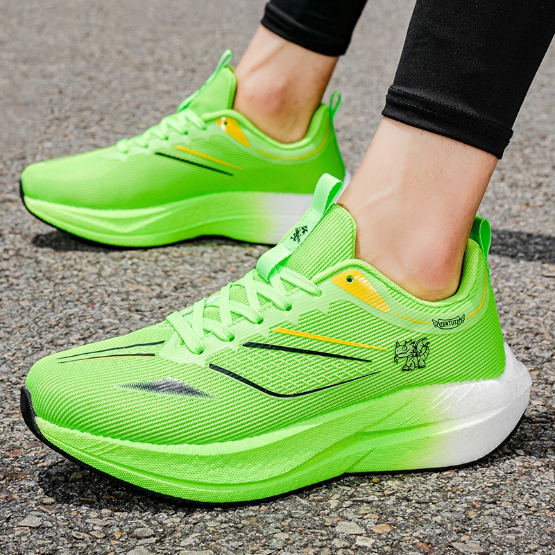 男女同款爆米花碳板专业竞速跑步鞋户外轻便缓震低帮运动跑鞋网面