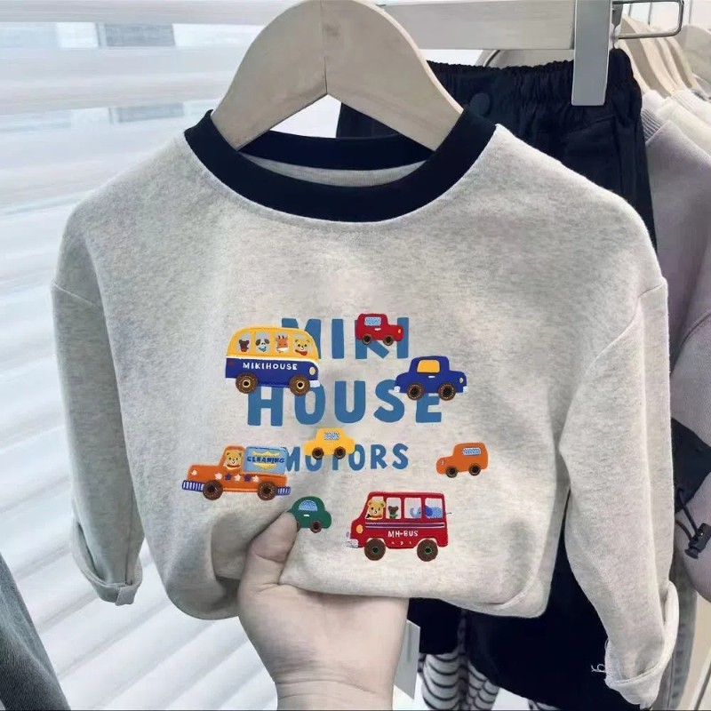 儿童爆款纯棉长袖T恤百搭卡通男童新款圆领薄款打底衫休闲春秋装N