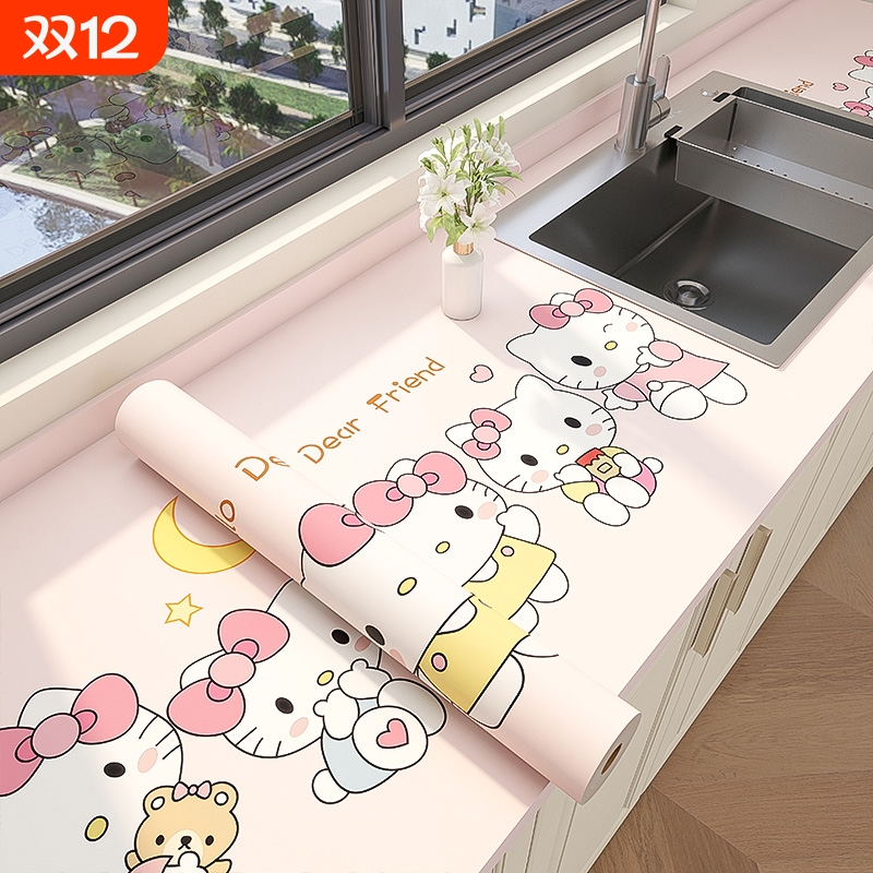卡通厨房防油贴纸自粘灶台面用耐高温防水翻新保护垫膜不防潮护墙
