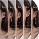 个性 耳钉圈环耳环超细大直径 夸张耳环圈圈大钢圈耳环极简风时尚