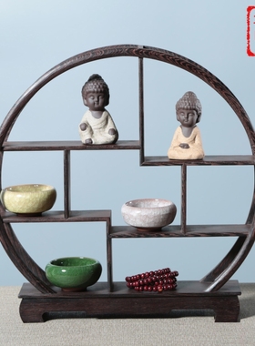 多宝阁中式风展示架木质工艺品