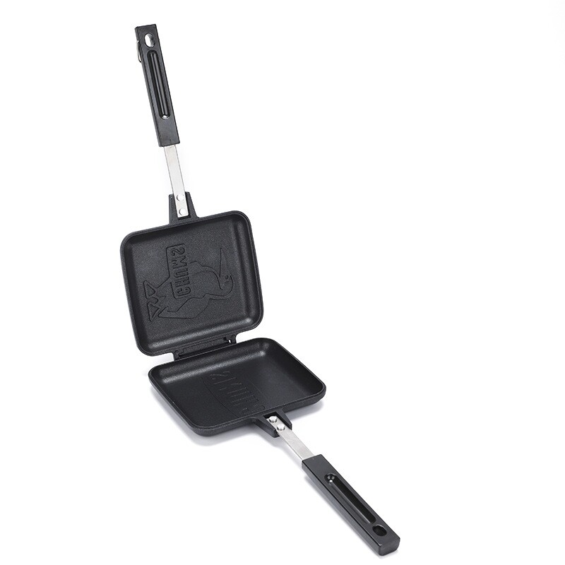 可拆卸木头手柄三明治烤盘 吐司面包双面不沾涂层煎锅
