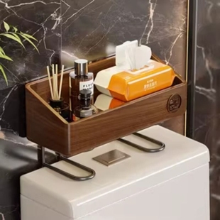 实木马桶置物架上方卫生间免打孔浴室厕所洗手间用品储物架子收纳