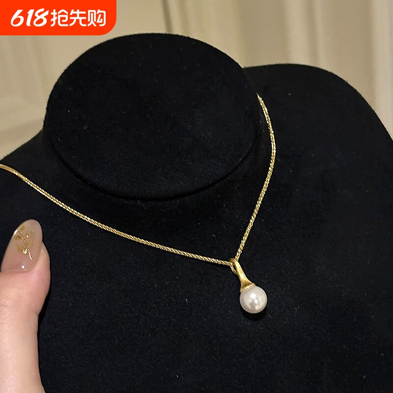 奢华高贵又迷人温柔精致珍珠粉项链气质百搭锁骨链闺蜜时尚项链