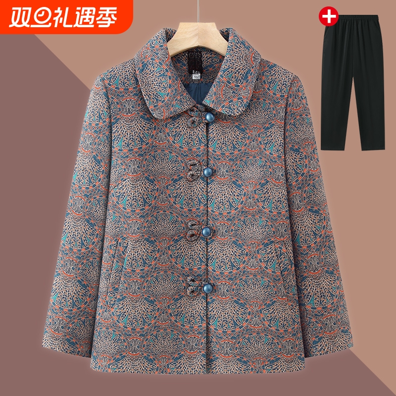 中老年妈妈秋季外套奶奶上衣休闲