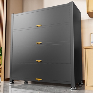 阳台杂物收纳柜多层户外储物柜防水防晒室外鞋柜庭院可移动铁皮柜