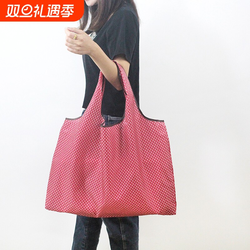 新款防水购物袋可折叠环保袋轻薄便携买菜包超市手提结实尼龙布