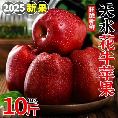 甘肃天水花牛苹果新鲜水果时令红蛇果冰糖心沙果10斤整箱