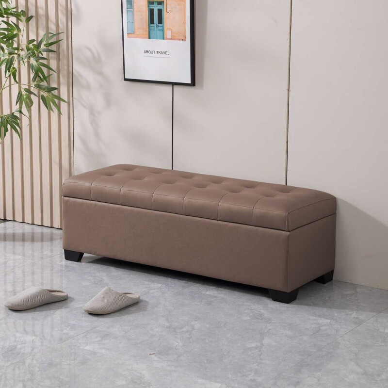 d沙发凳门口可坐二合一收纳箱床脚凳床尾凳储物凳科技布换鞋凳家