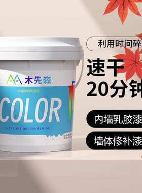 乳胶漆室内家用环保内墙油漆自刷墙面漆彩色涂料粉白墙漆修复无味