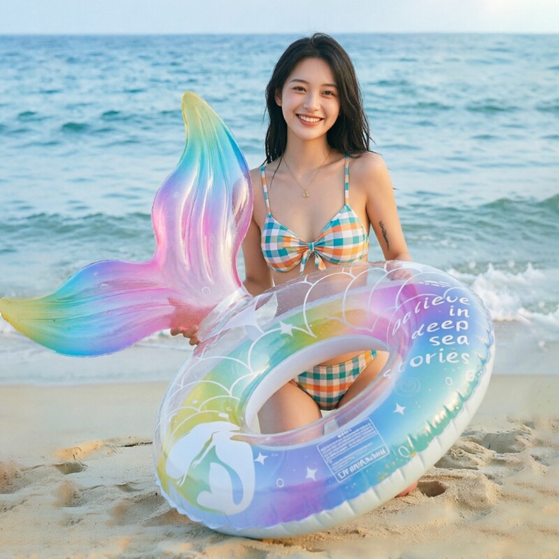 游泳圈成人儿童美人鱼男女救生圈加厚充气腋下圈座圈大人便携气囊
