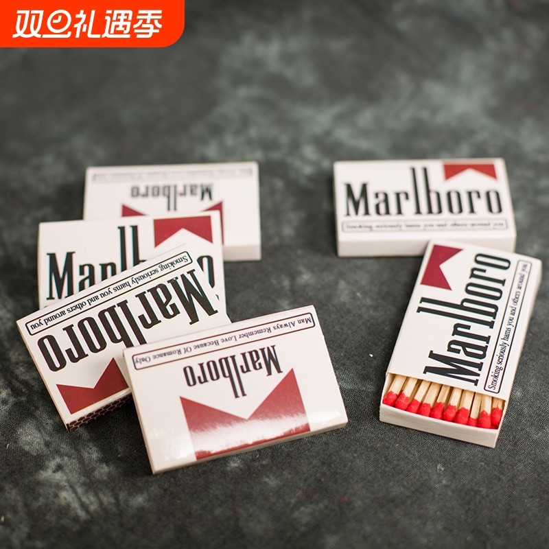 创意时尚万宝路加长火柴复古个性老式点烟怀旧专用买一发十普通